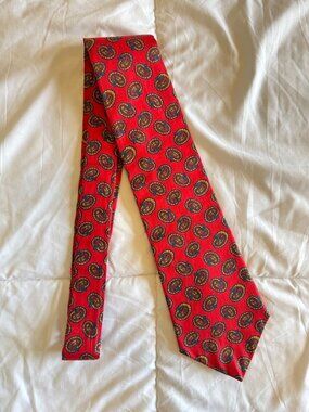 GAP y2k Red Paisley Neck Tie 100% Cotton, Academia, Preppy, Upcycle Project